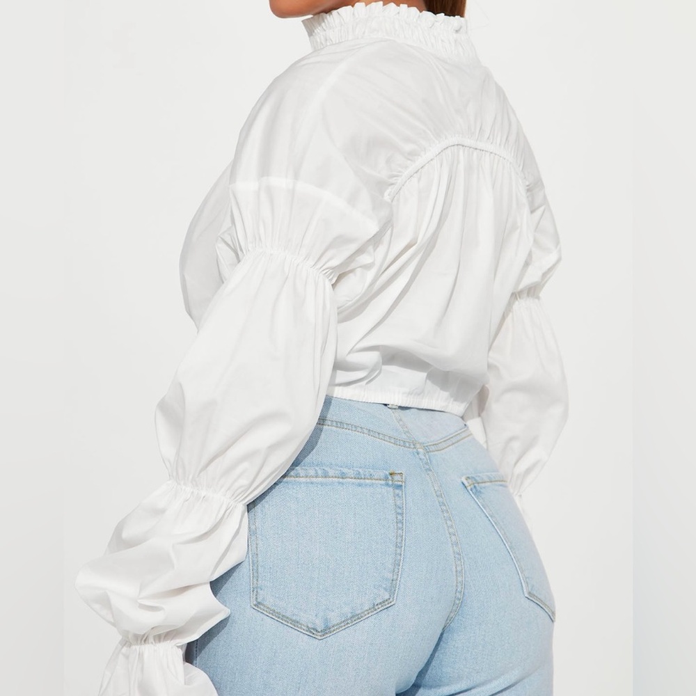 Fashion Nova White Crop Top - Picture 2 of 5